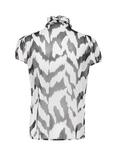 Saint Tropez Lilja Monochrome Crinkle Short Sleeve Shirt, Black/White