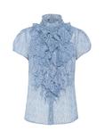 Saint Tropez Lilja Crinkle Short Sleeve Shirt, Chambray Blue/Multi