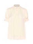 Saint Tropez Veeni High Neck Short Sleeve Top, Vanilla Custard