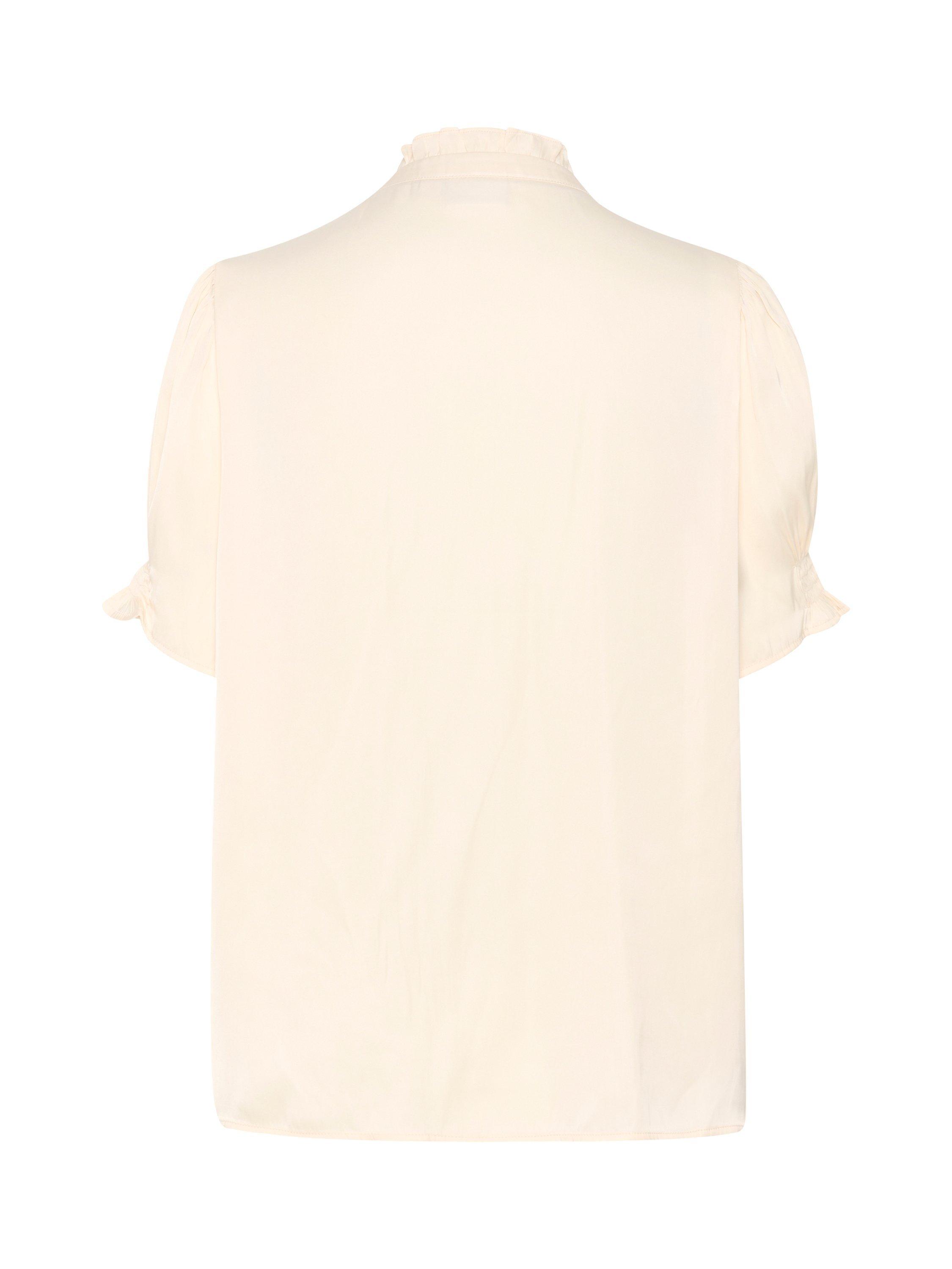 Product image 2 of 2, which shows Saint Tropez Veeni High Neck Short Sleeve Top, Vanilla Custard, XL