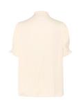 Saint Tropez Veeni High Neck Short Sleeve Top, Vanilla Custard