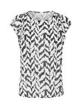 Saint Tropez Vega Adele Monochrome Strokes Top, Black/Multi
