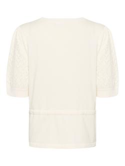 Saint Tropez Karna Pointelle Tie Front Cardigan - view 2, Ice