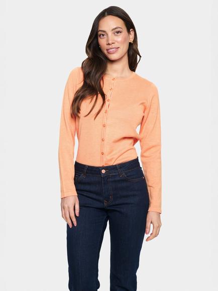 Saint Tropez Mila Round Neck Long Sleeve Cardigan, Bird Of Paradise