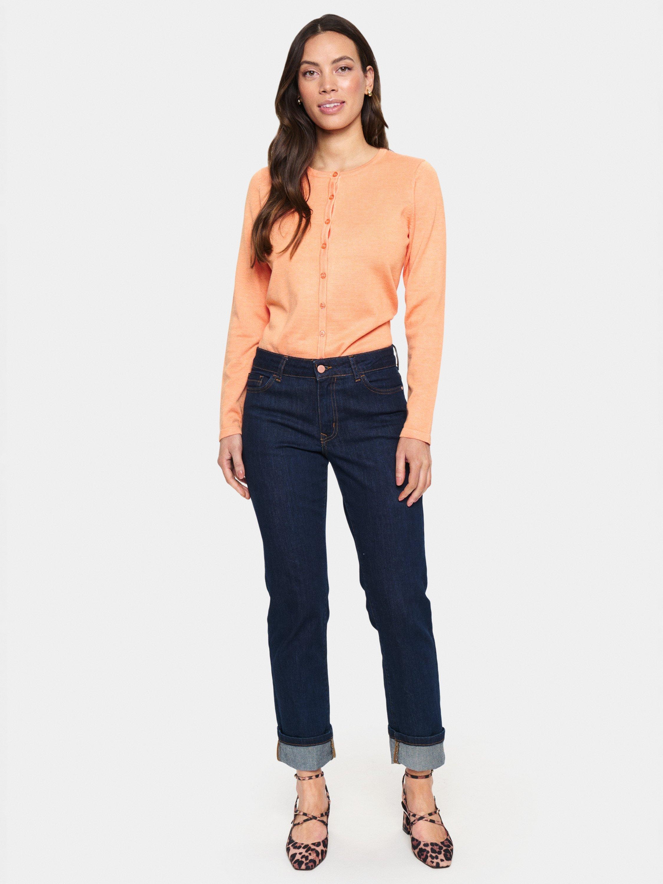 Product image 3 of 6, which shows Saint Tropez Mila Round Neck Long Sleeve Cardigan, Bird Of Paradise, XS