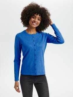 Saint Tropez Mila Round Neck Long Sleeve Cardigan, Campanula