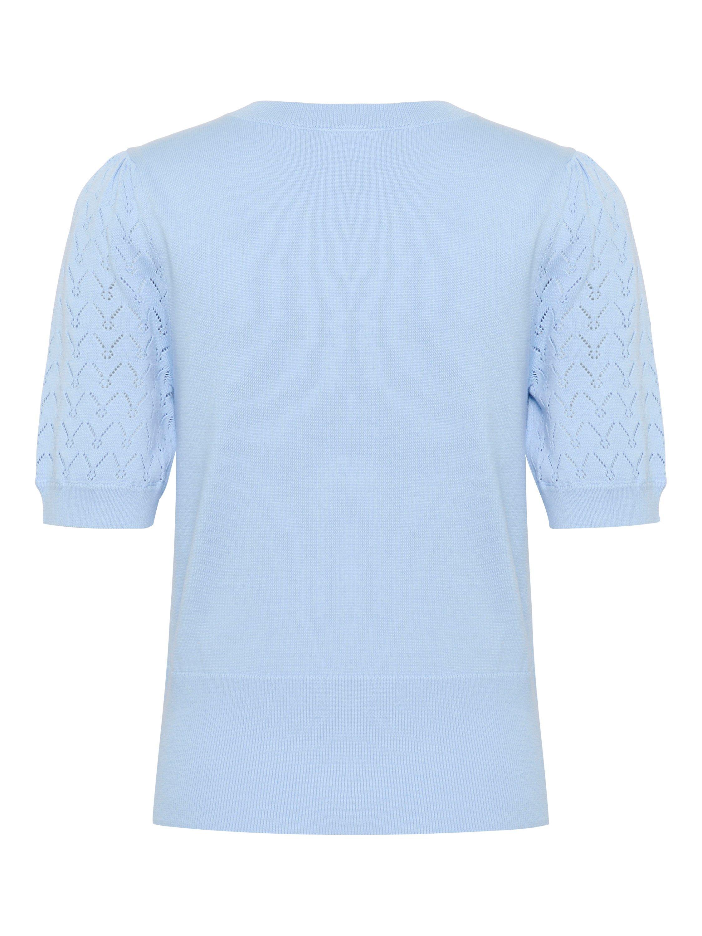 Product image 2 of 2, which shows Saint Tropez Karna Textured Knit Short Sleeve Jumper, Chambray Blue, L