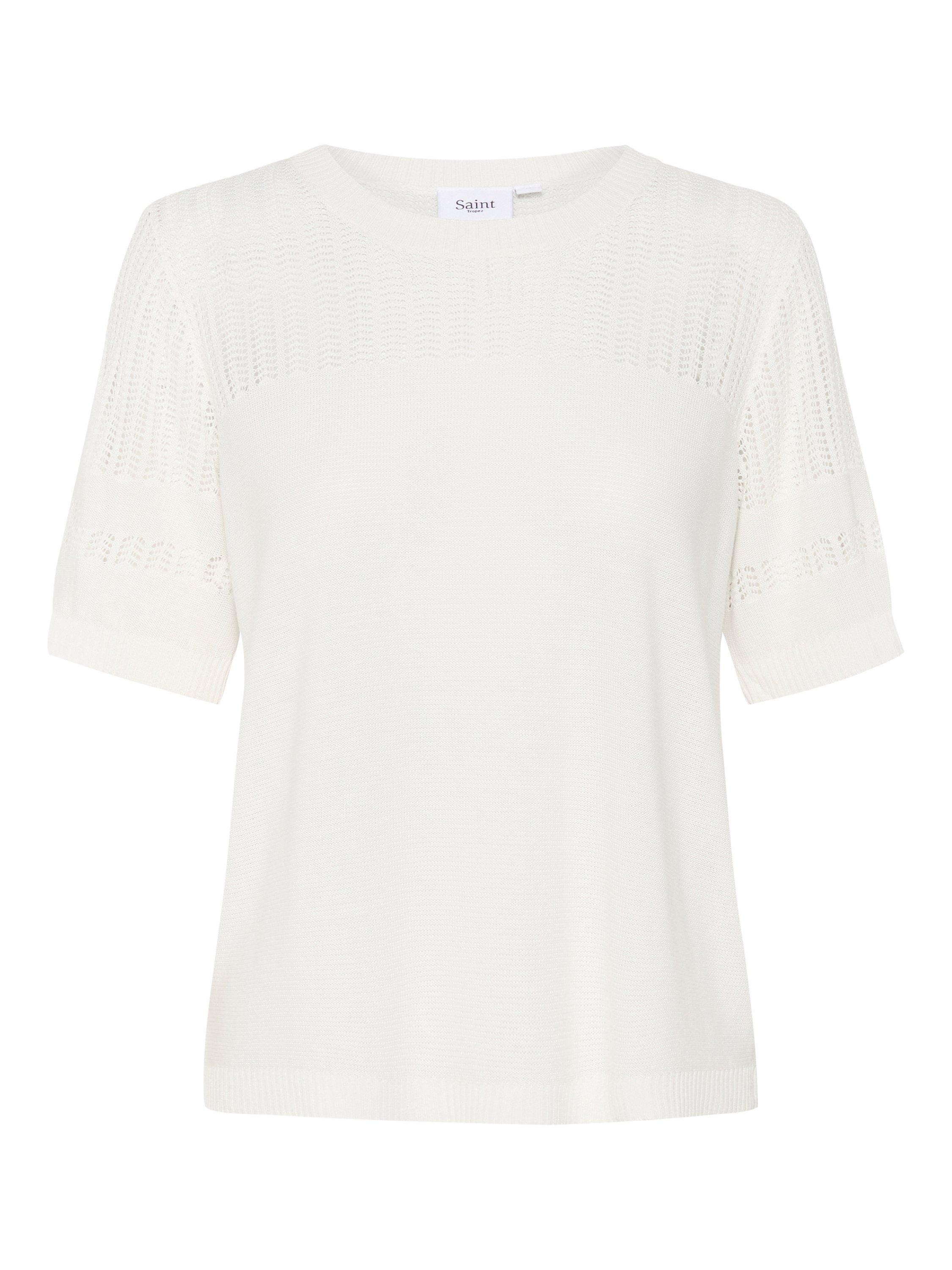 Product image 1 of 2, which shows Saint Tropez Konstansia Textured Short Sleeve Jumper, White, S