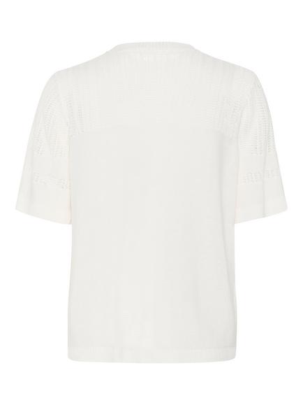 Saint Tropez Konstansia Textured Short Sleeve Jumper, White - view 2, White
