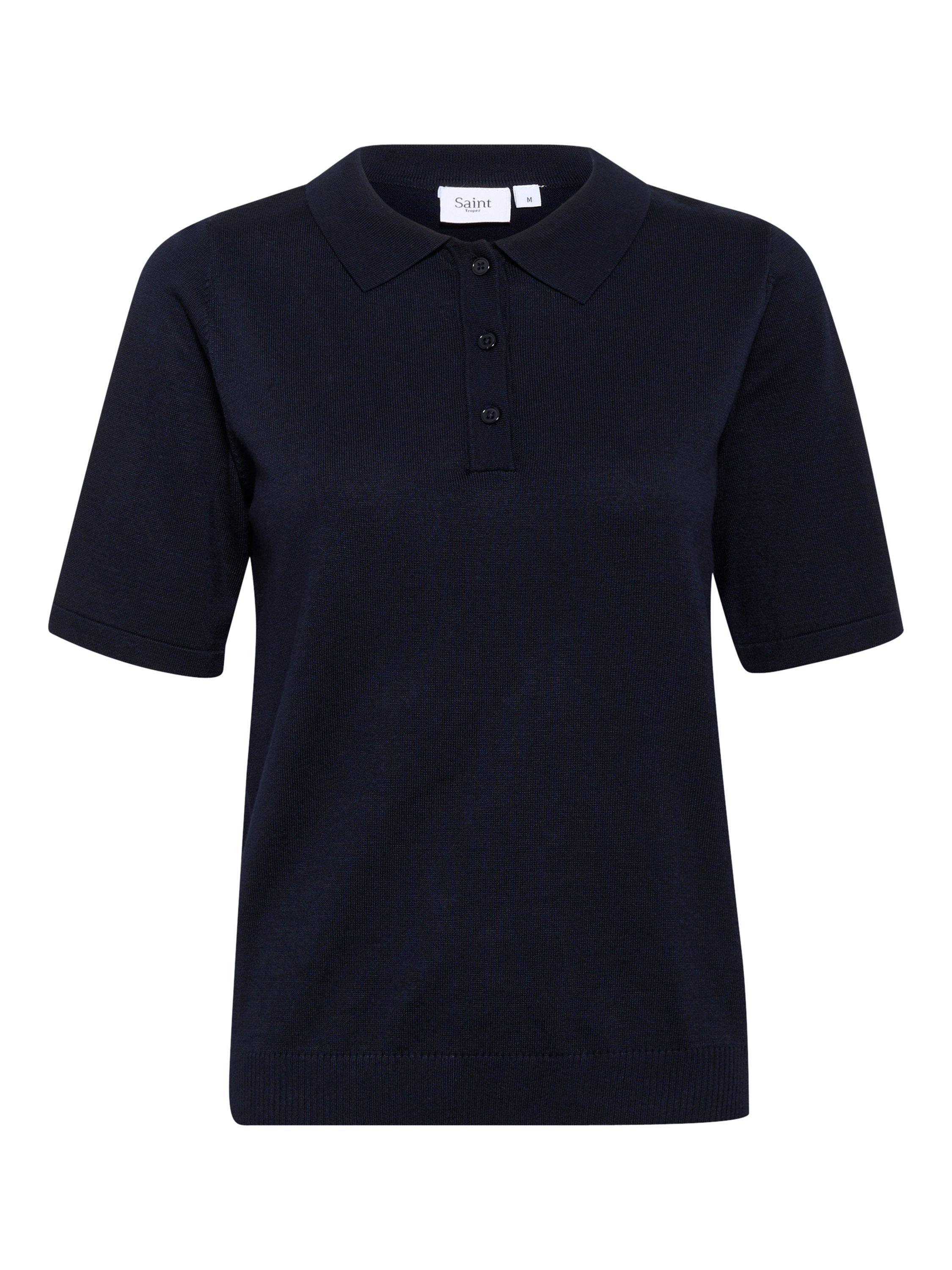 Product image 5 of 6, which shows Saint Tropez Mila Knit Polo Shirt, Navy, XS
