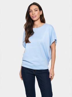 Saint Tropez Mila Short Sleeve Round Neck Top, Chambray Blue