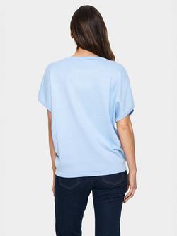 Saint Tropez Mila Short Sleeve Round Neck Top - view 2, Chambray Blue