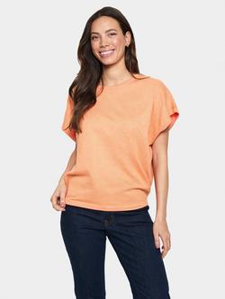 Saint Tropez Mila Short Sleeve Round Neck Top, Orange