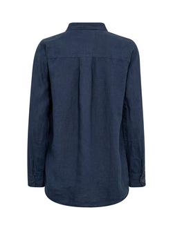 MOS MOSH Karli Linen Loose Shirt - view 2, Navy Blue