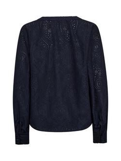 MOS MOSH Yen Sina Lace Top, Navy - view 2, Navy