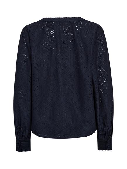 MOS MOSH Yen Sina Lace Top, Navy - view 2, Navy