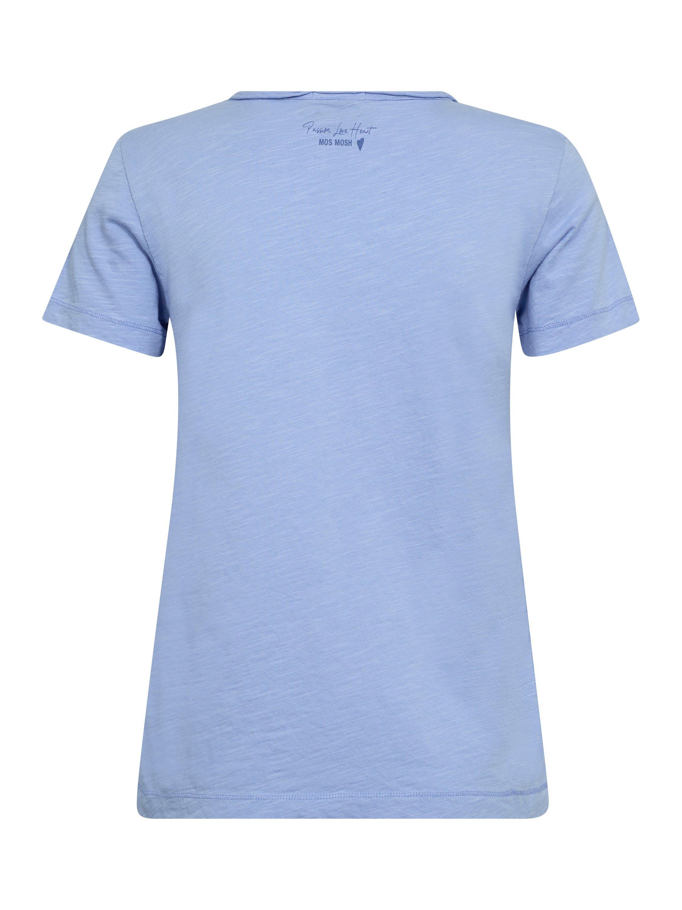 Product image 2 of 2, which shows MOS MOSH Astin Organic Cotton V-Neck T-Shirt, Mid Blue, XS
