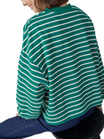 Sisters Point Eliso Stripe Loose Fit Sweatshirt, Green/Cream