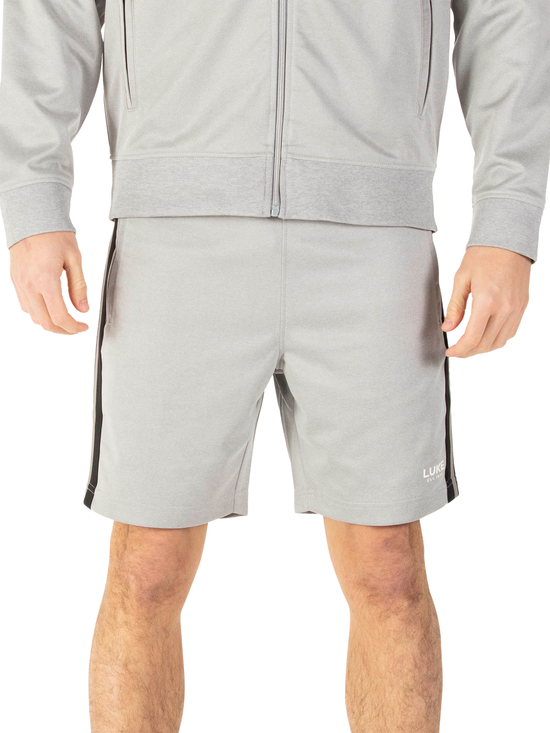 Product image 1 of 6, which shows LUKE 1977 Monteverde Jersey Shorts, Mid Grey Marl, XS