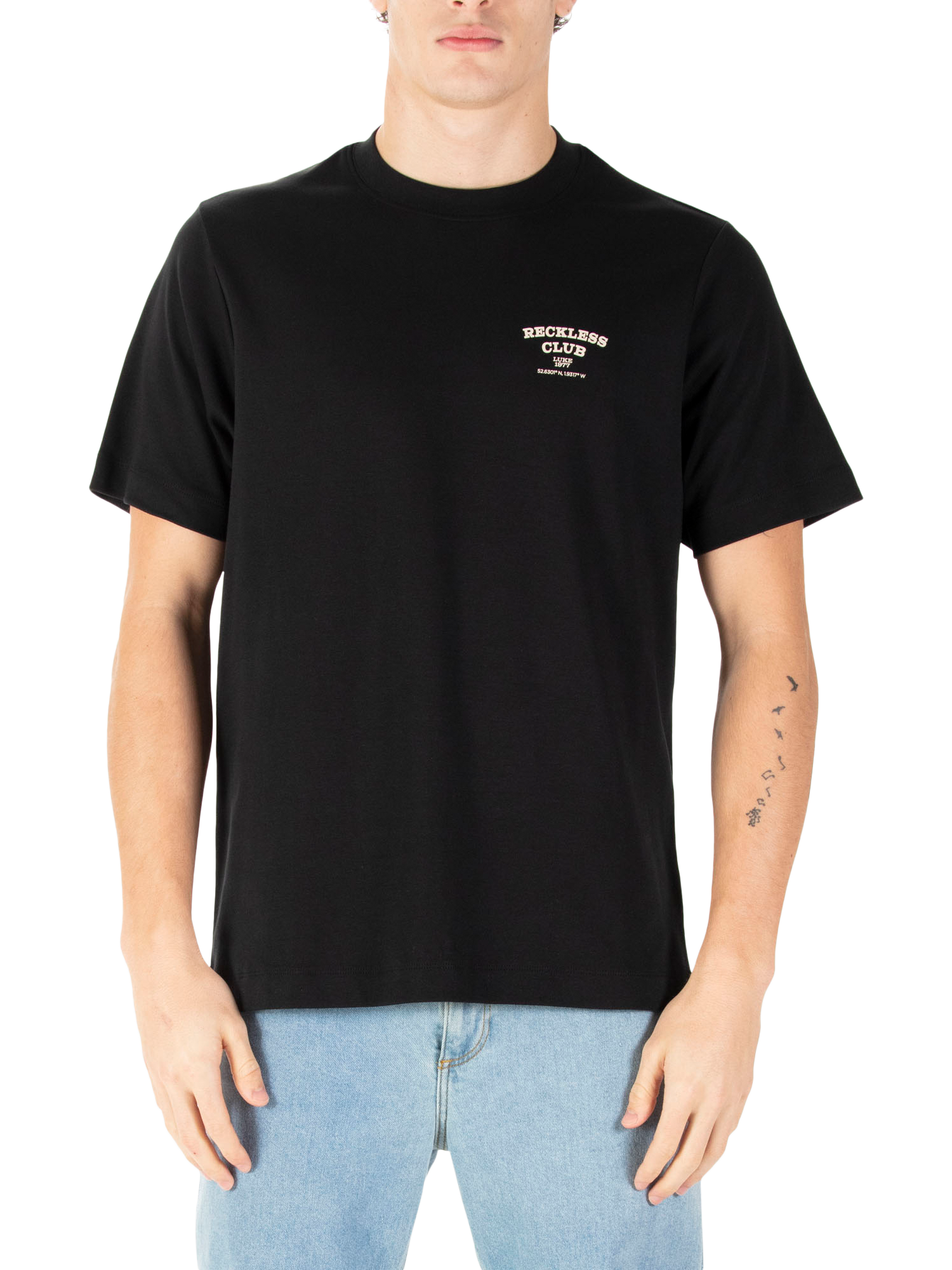 Product image 1 of 6, which shows LUKE 1977 Reckless Cotton T-Shirt, Black, XS