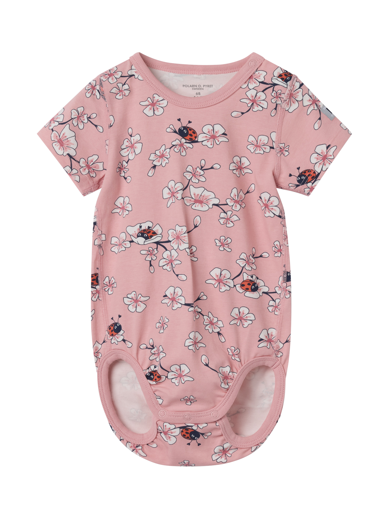 Polarn O. Pyret Baby Floral Babygrow, Pink