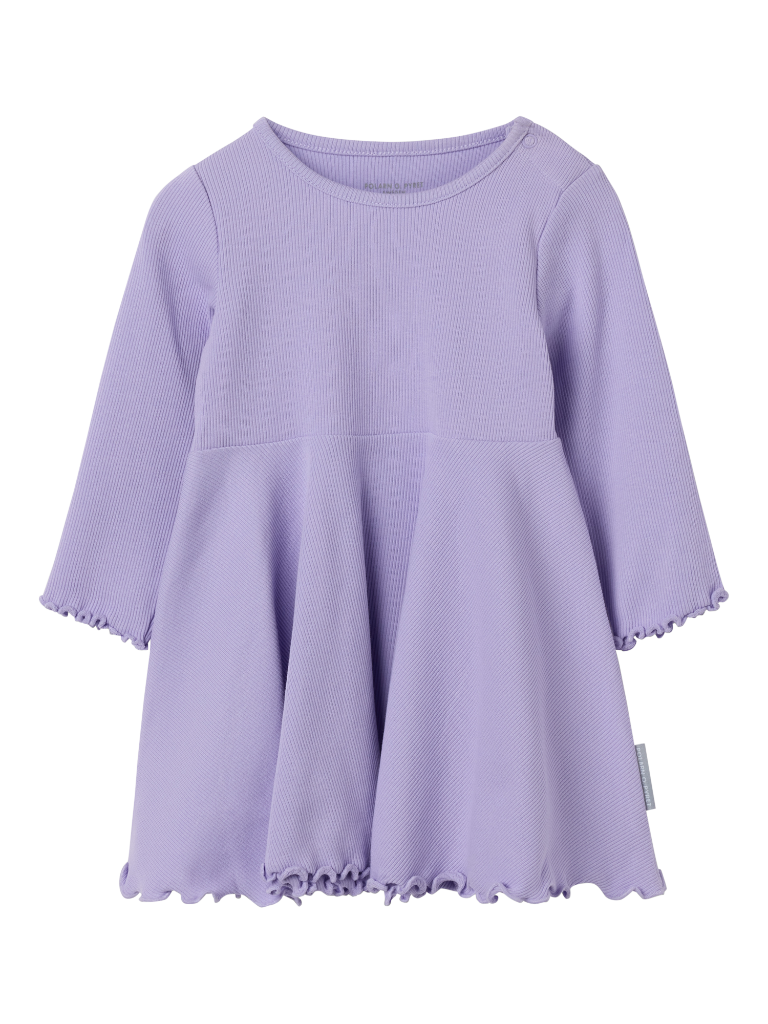 Product image 1 of 3, which shows Polarn O. Pyret Baby Rib Dress, Purple, 6-9 months