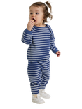 Polarn O. Pyret Baby Waffle Stripe Top, Blue