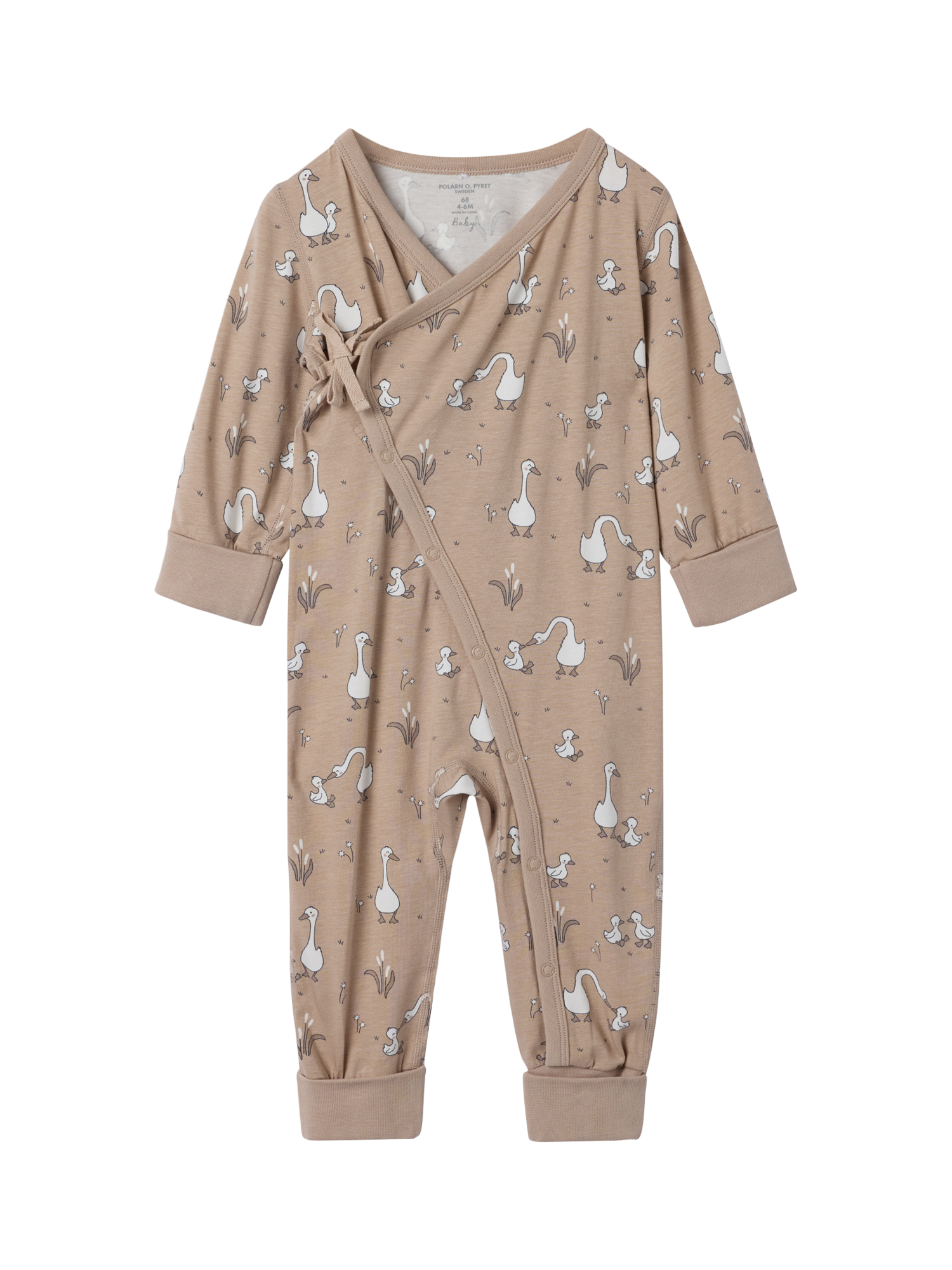 Polarn O. Pyret Baby Geese Romper, Natural