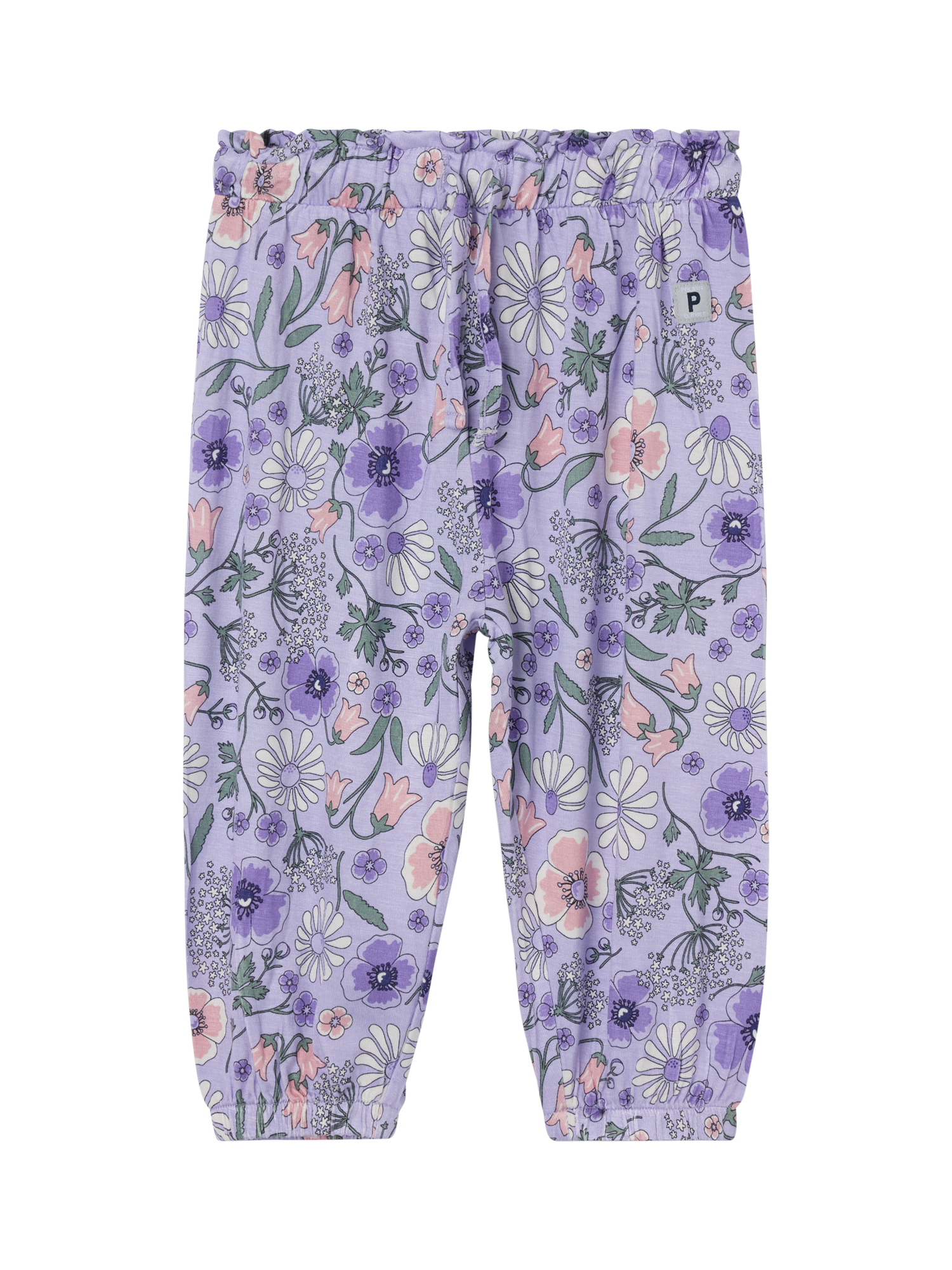 Polarn O. Pyret Baby Floral Leggings, Purple