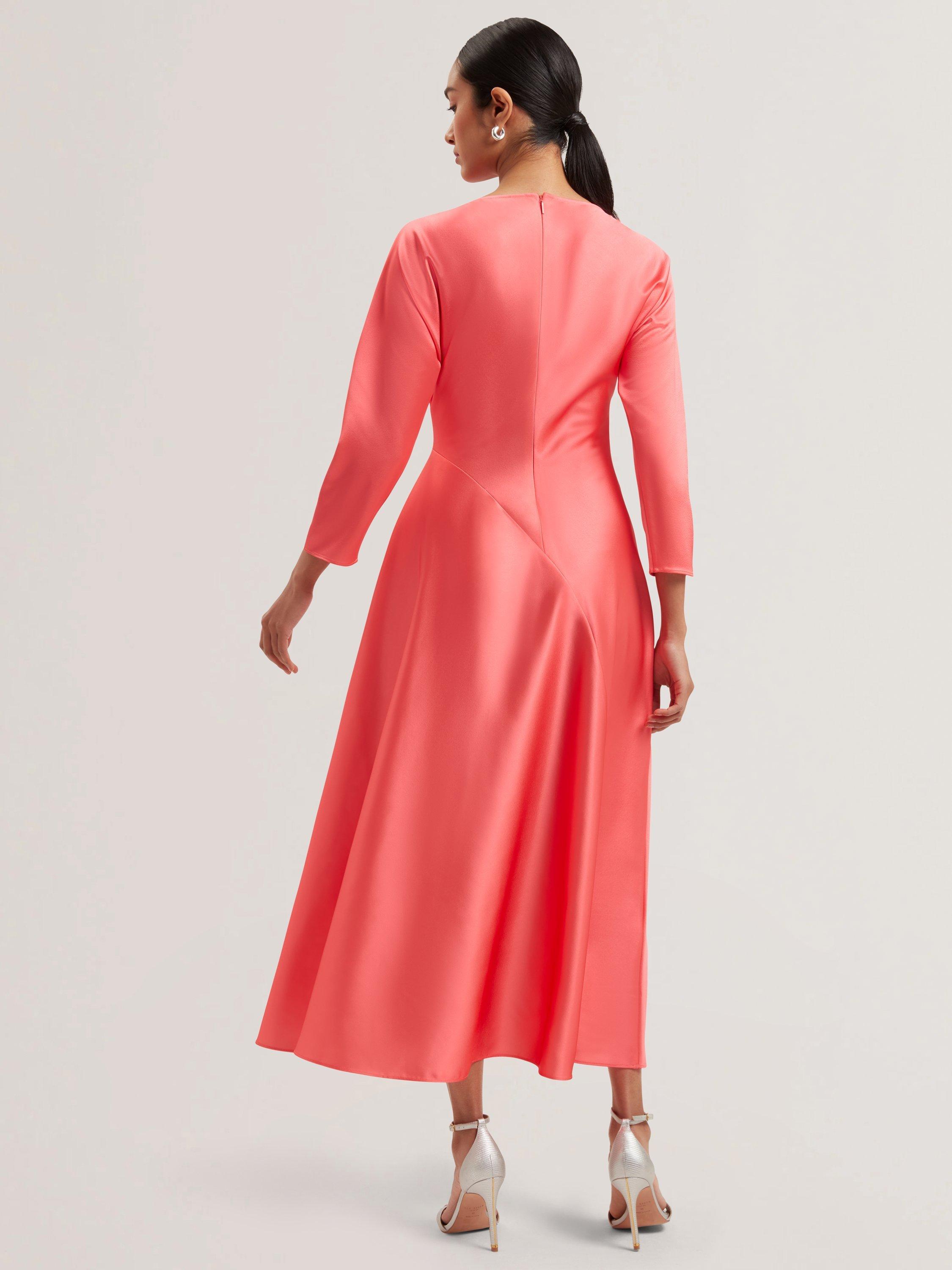 Product image 2 of 5, which shows Ted Baker Ticia Flower Graphic Midi Dress, Orange/Multi, 6
