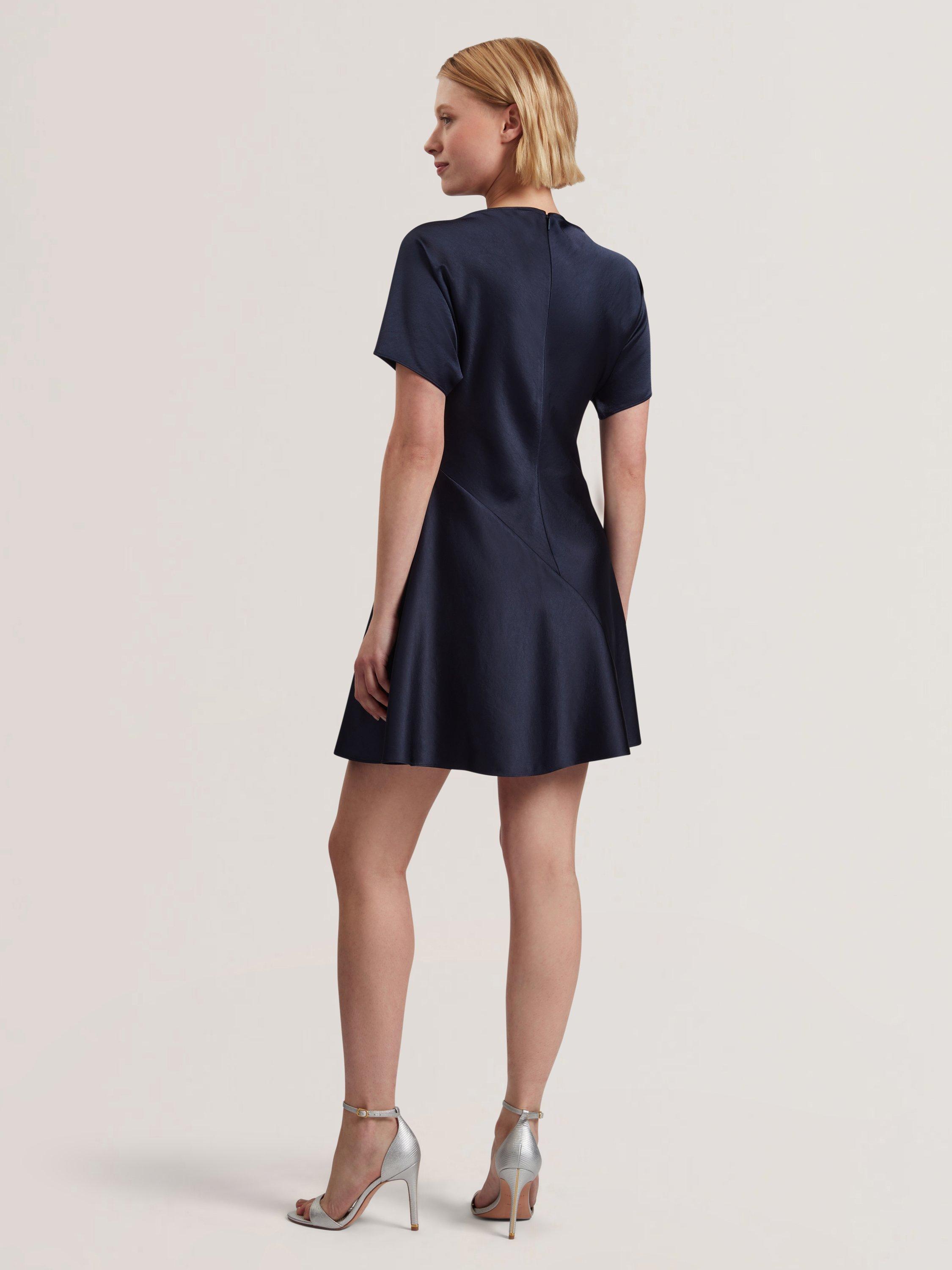 Product image 2 of 5, which shows Ted Baker Curve Seam Detail Mini Dress, Navy, 8
