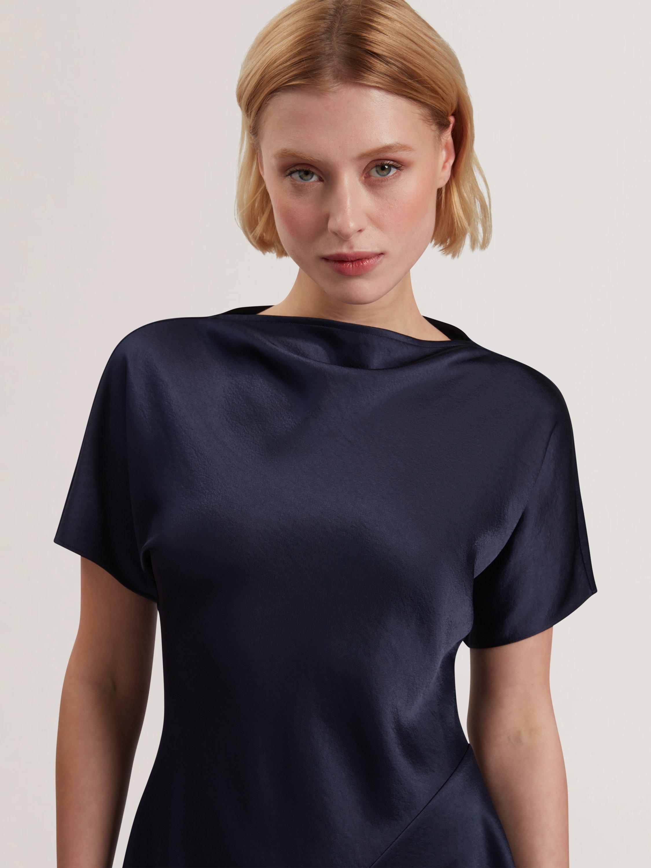 Product image 3 of 5, which shows Ted Baker Curve Seam Detail Mini Dress, Navy, 8