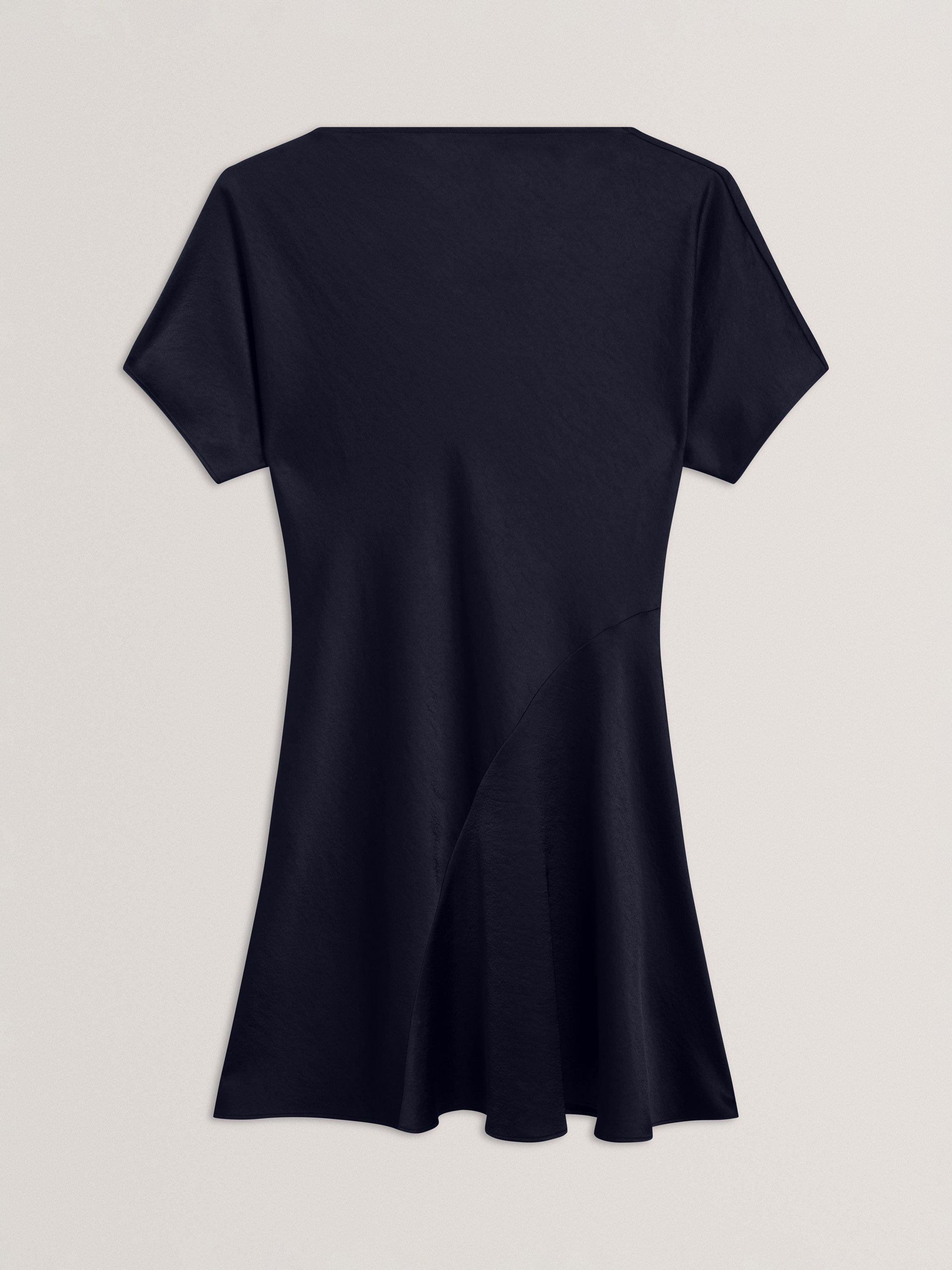 Product image 5 of 5, which shows Ted Baker Curve Seam Detail Mini Dress, Navy, 8