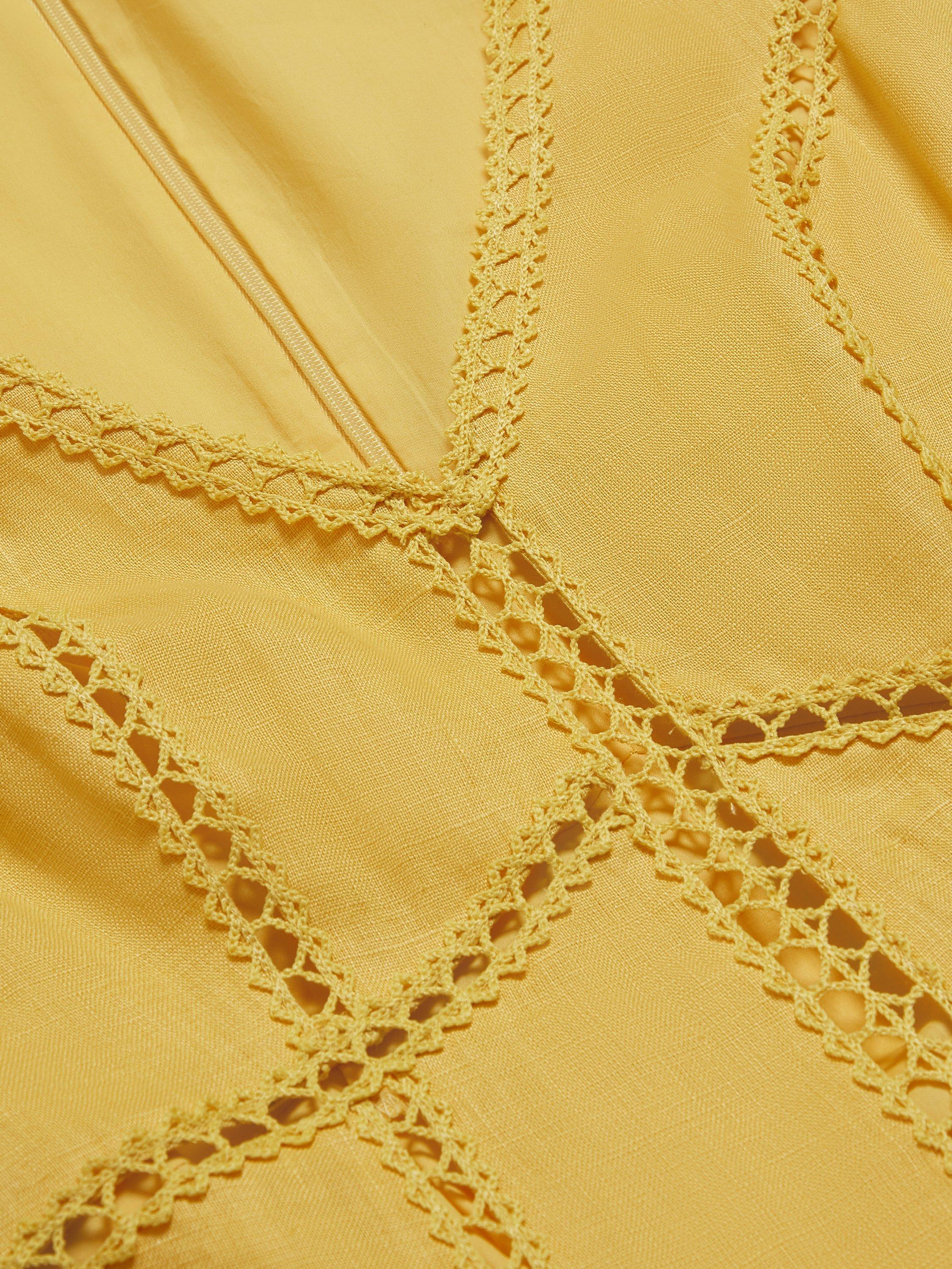 Product image 4 of 5, which shows Ted Baker Trim Detail Pure Linen Mini Dress, Yellow, 8