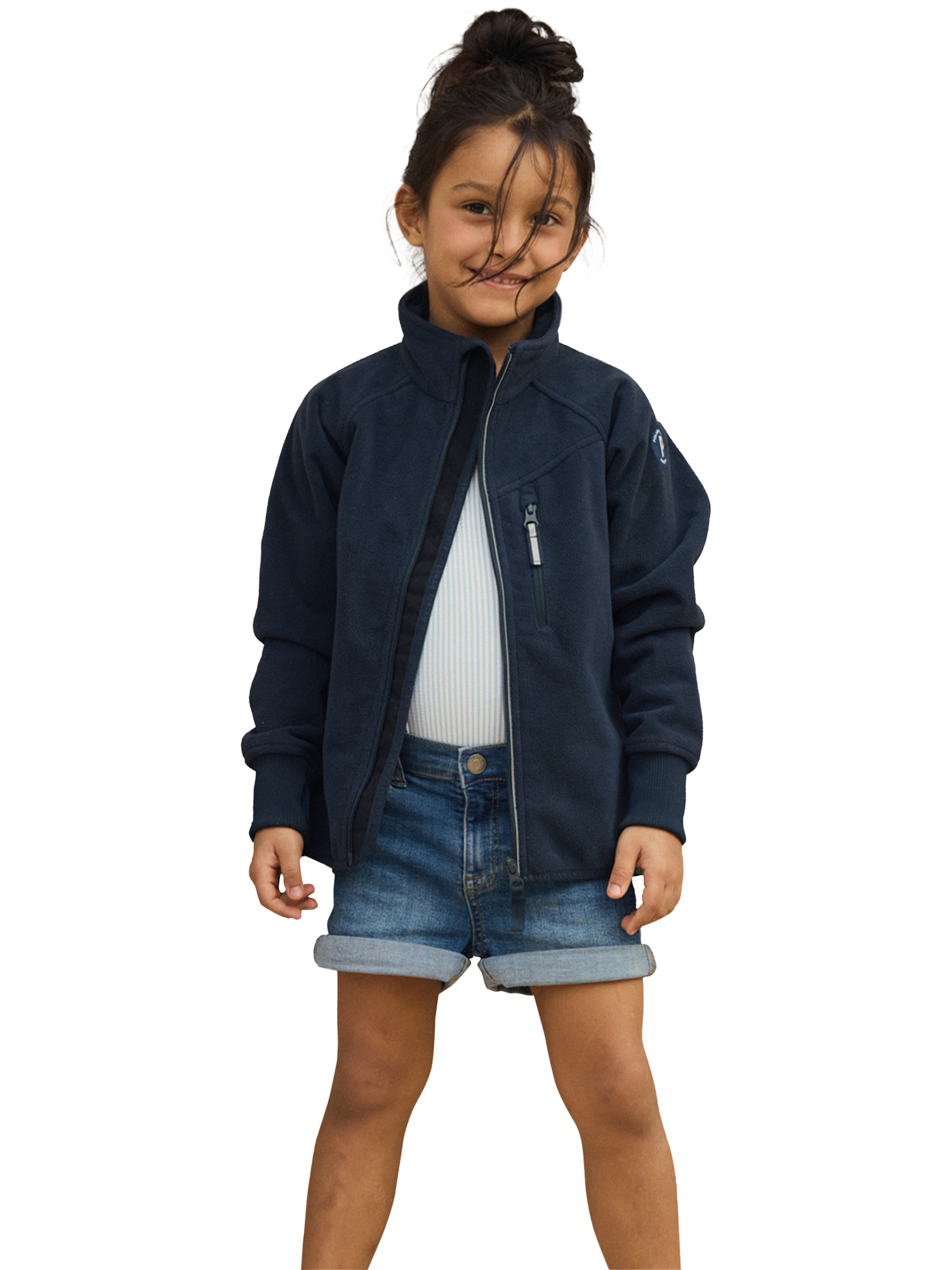 Polarn O. Pyret Kids' Organic Cotton Blend Denim Shorts, Blue