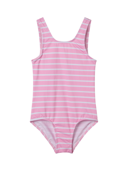 Polarn O. Pyret Kids' Stripe Swimsuit, Pink, Pink