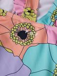 Polarn O. Pyret Kids' Floral Frill Swimsuit, Pink