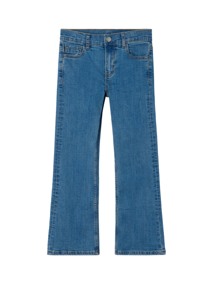 Polarn O. Pyret Kids' Bootleg Jeans, Blue - view 2, Blue