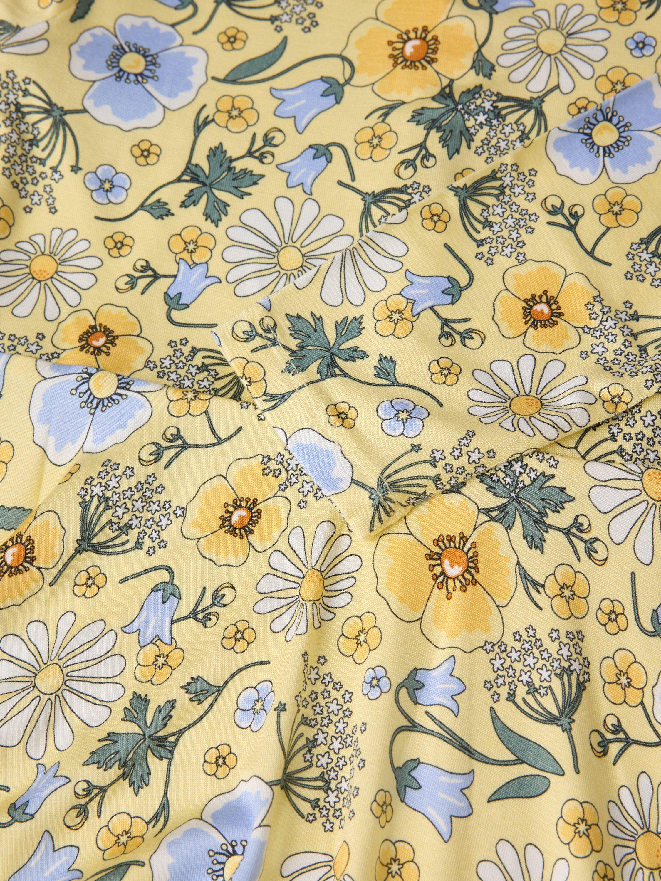 Product image 3 of 5, which shows Polarn O. Pyret Kids' Floral Dress, Yellow, 12-18 months