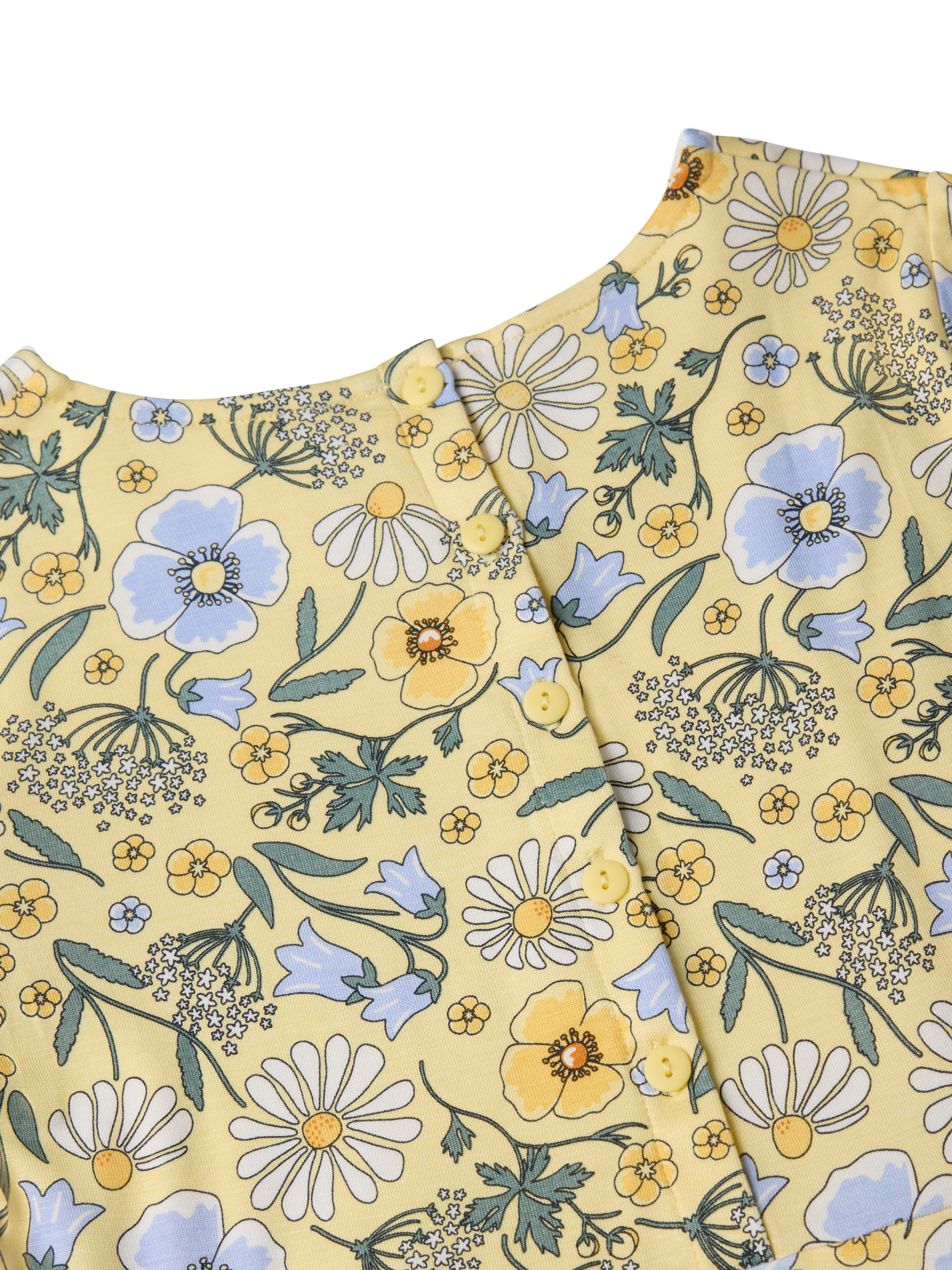 Product image 5 of 5, which shows Polarn O. Pyret Kids' Floral Dress, Yellow, 12-18 months