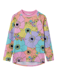 Polarn O. Pyret Kids' Flower Swim Rash Top, Pink
