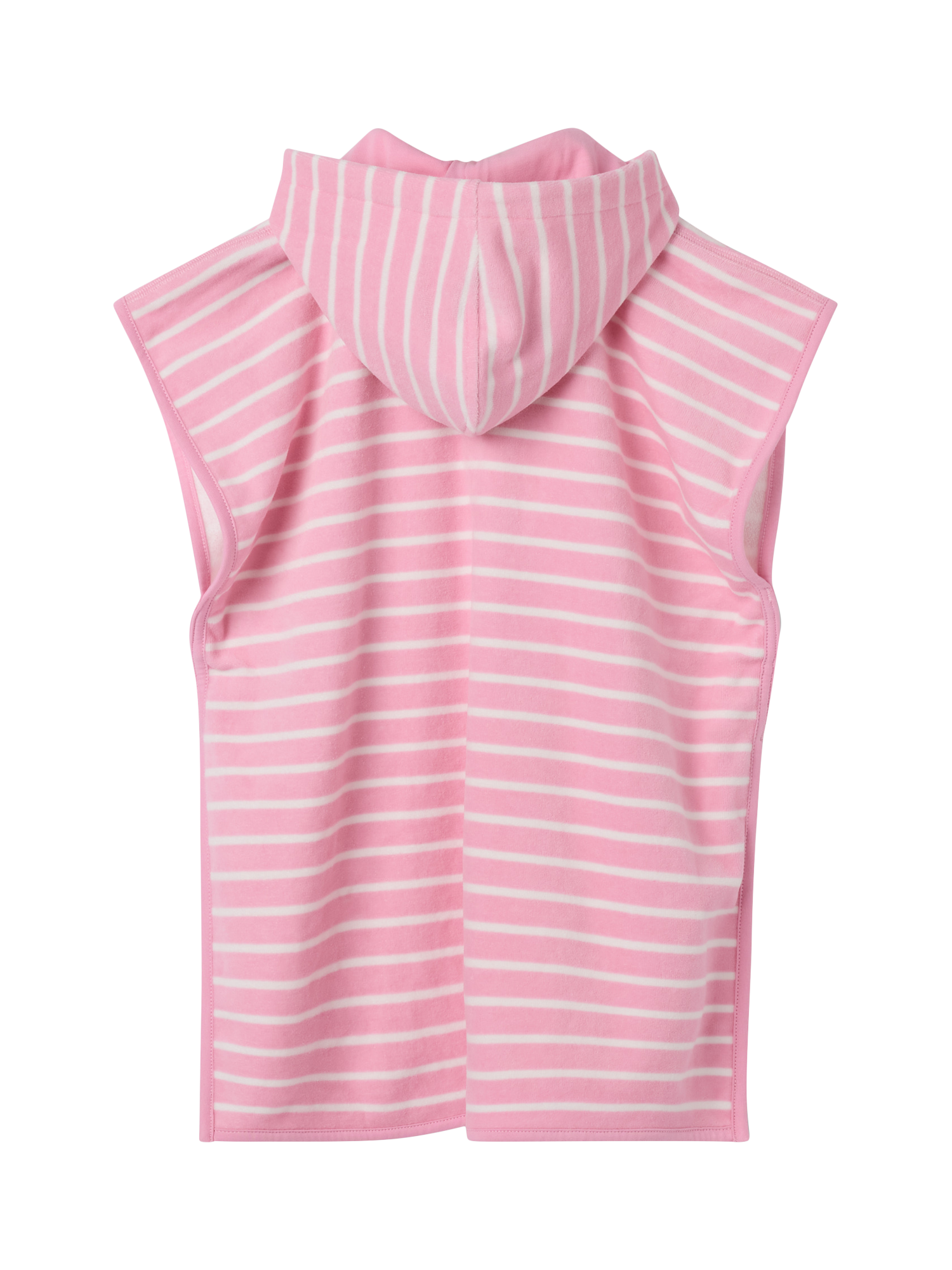 Product image 4 of 5, which shows Polarn O. Pyret Kids' Organic Cotton Stripe Poncho Towel, Pink, S