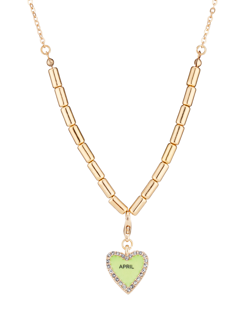 Product image 1 of 3, which shows Stych Kids' Birthstone & Month Charm Necklace, April