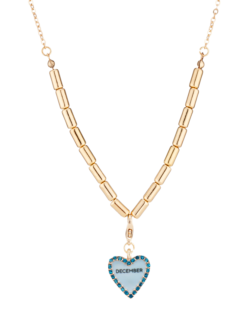 Product image 1 of 3, which shows Stych Kids' Birthstone & Month Charm Necklace, December