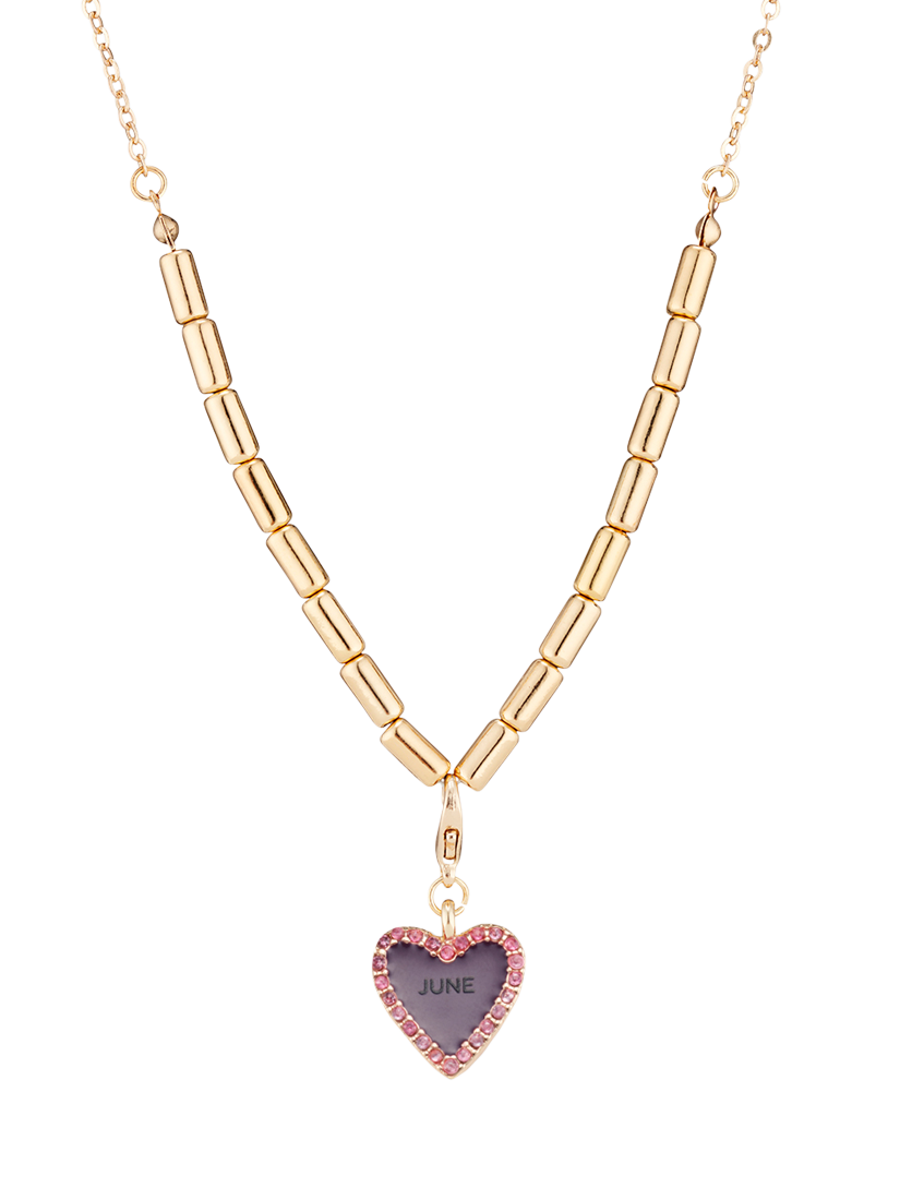 Product image 1 of 3, which shows Stych Kids' Birthstone & Month Charm Necklace, June