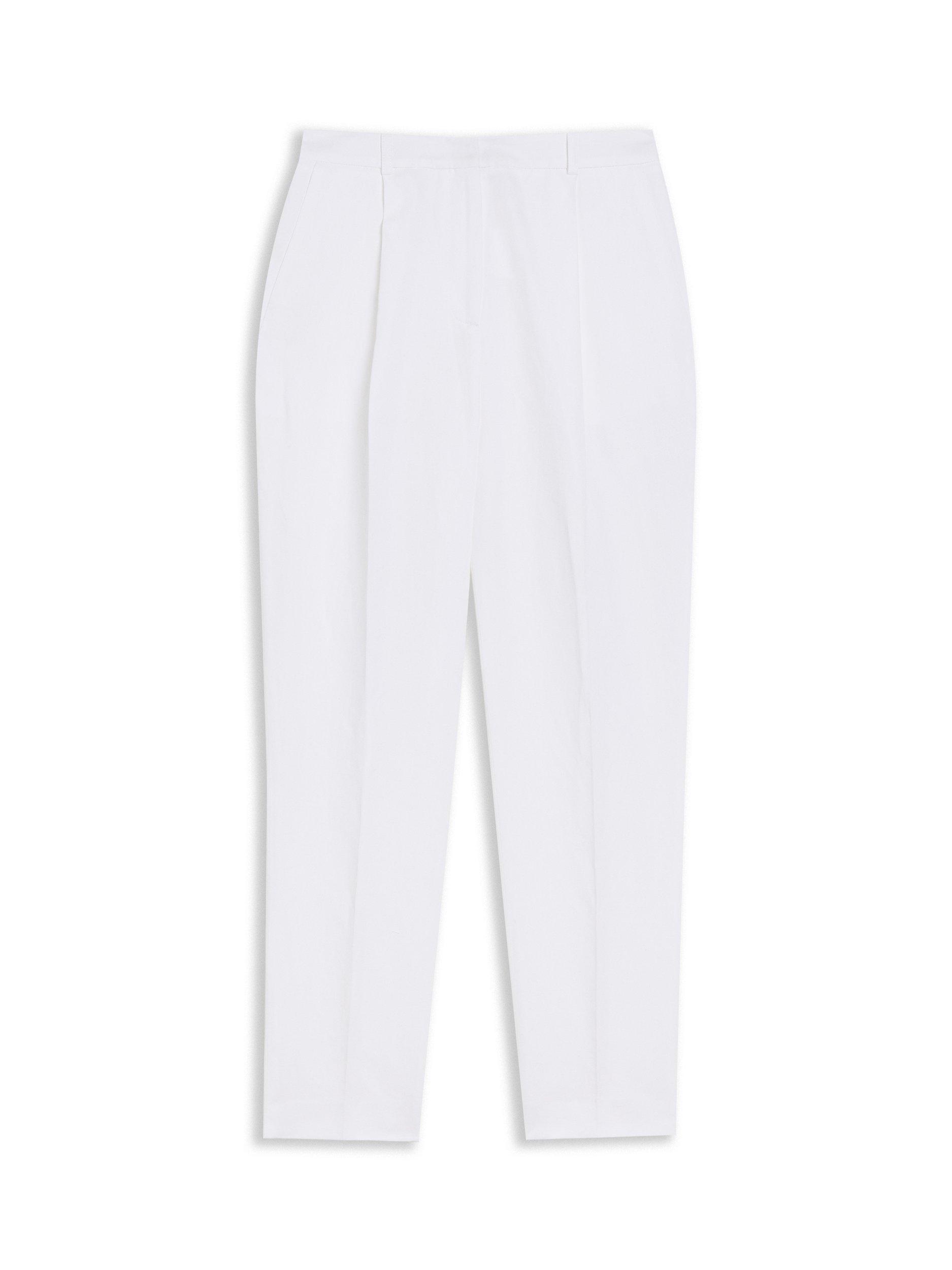 Product image 5 of 5, which shows Ted Baker Musub High Waist Linen Blend Trousers, White, 8