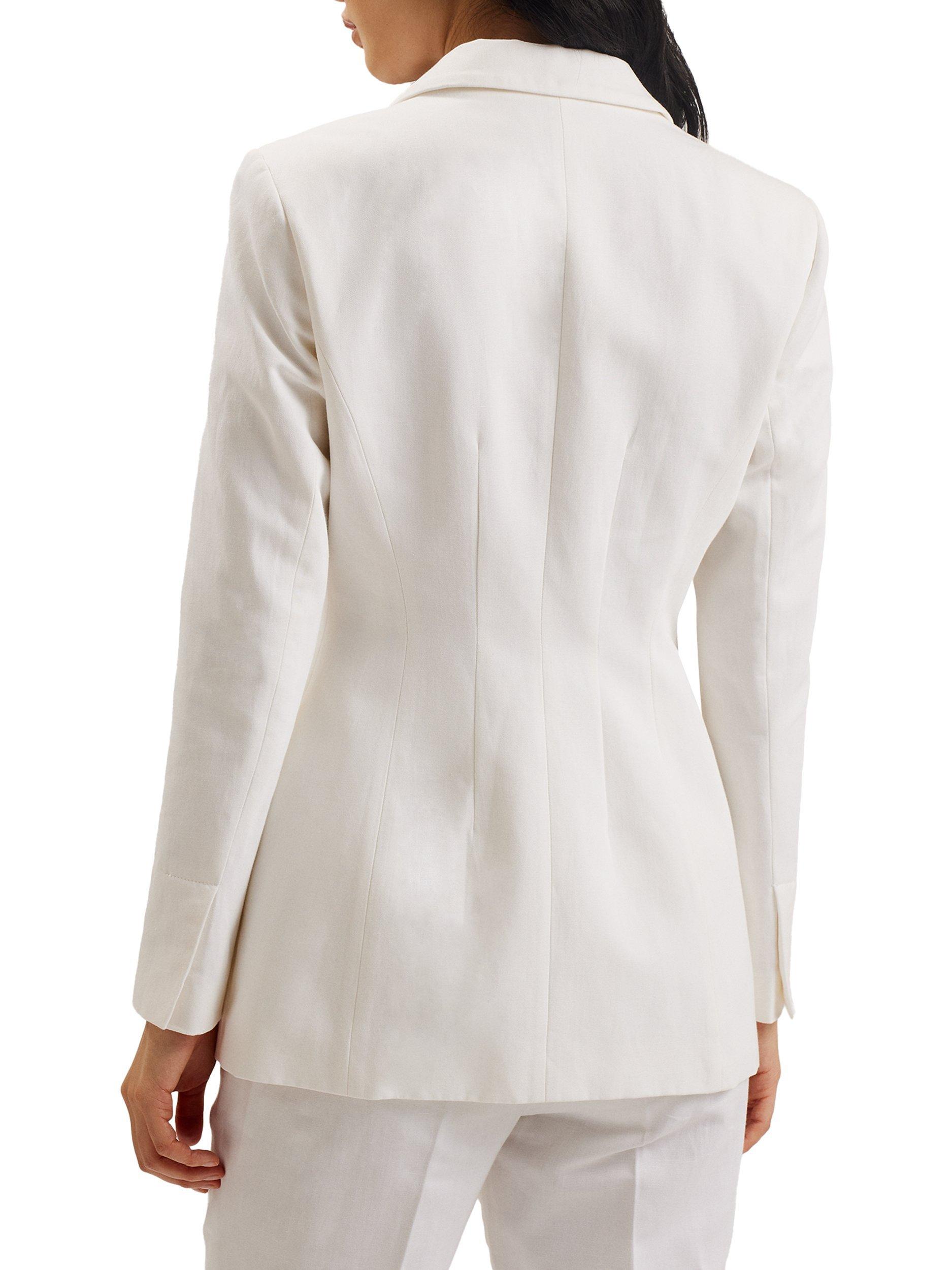 Product image 2 of 6, which shows Ted Baker Musub Linen Blend Tailored Jacket, White, 8