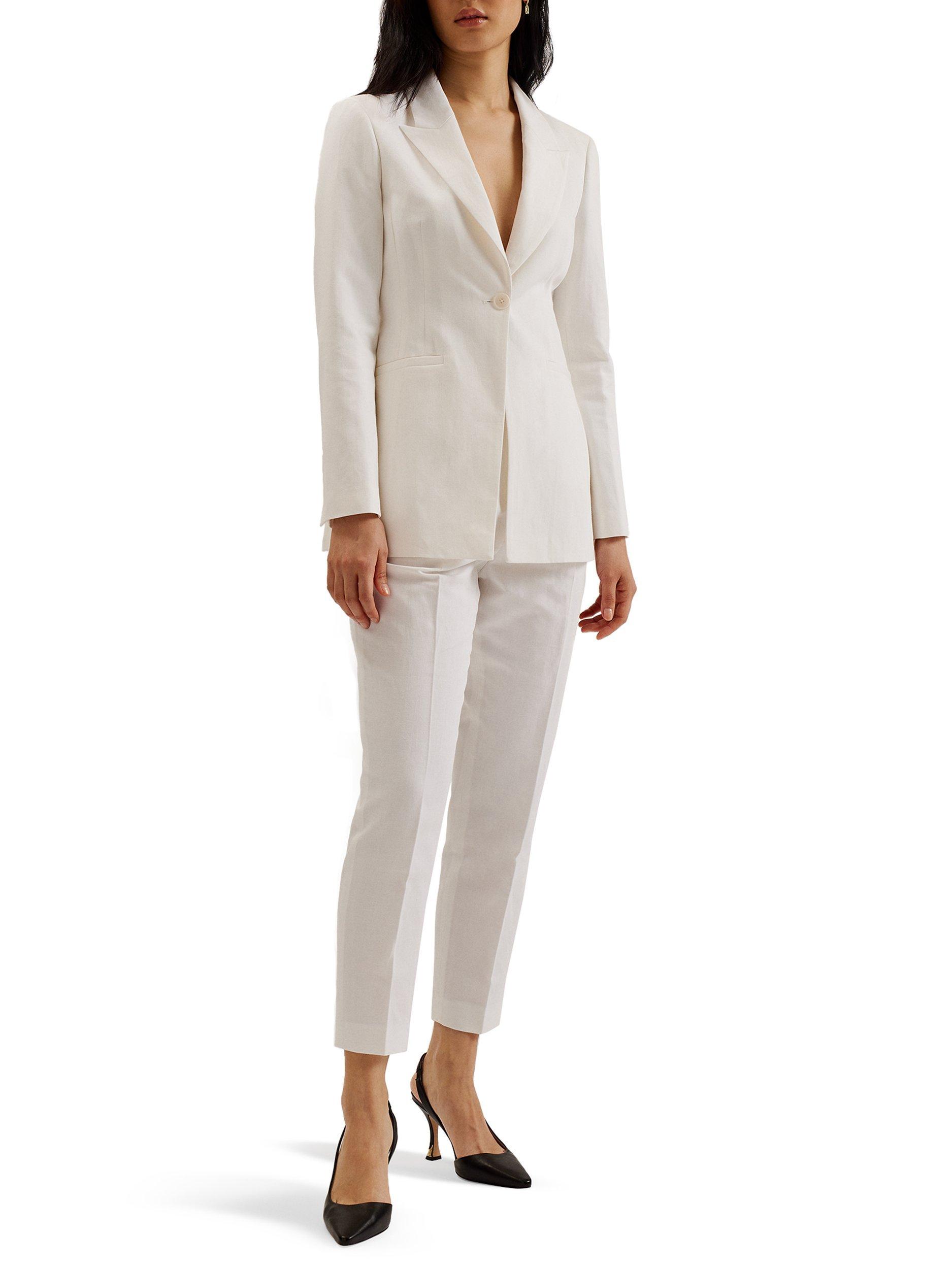 Product image 3 of 6, which shows Ted Baker Musub Linen Blend Tailored Jacket, White, 8