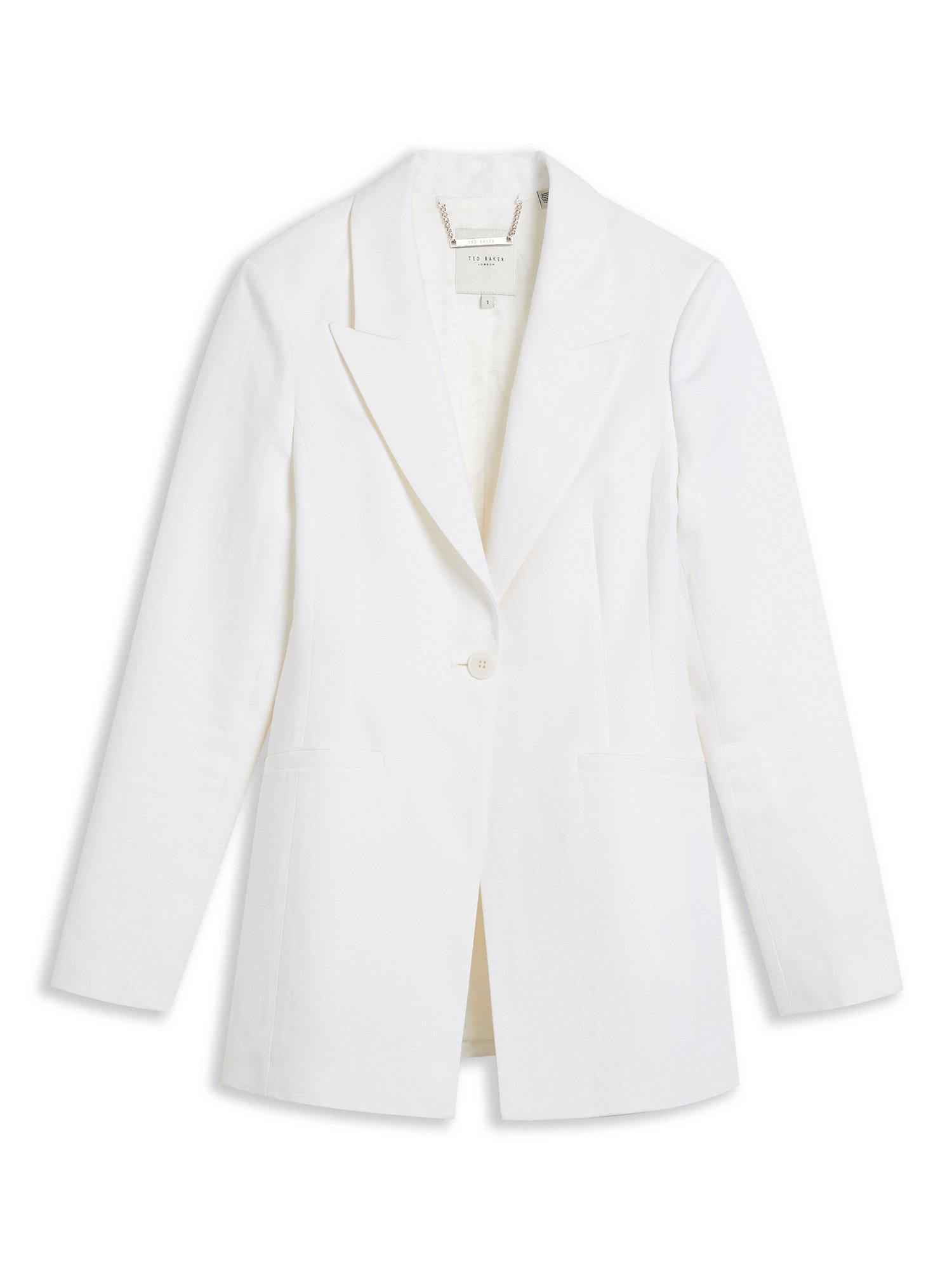 Product image 6 of 6, which shows Ted Baker Musub Linen Blend Tailored Jacket, White, 8