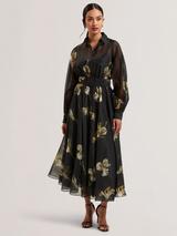 英国発【TED BAKER】Arimza パフスリーブ フローラル ドレス 新作【TED BAKER】Alvianoフローラル柄パフスリーブマキシドレス